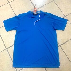 Men’s Large Columbia Blue Polo Style Short Sleeved Collared Golf Shirt NWT